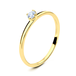 CZ Gold Plated Silver Rings NSR-2032-GP